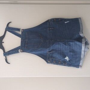 Old Navy Women's Medium Wash Denim Overall Shorts Size L